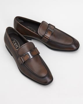 Buy Tod's Slip-On Leather Loafers Brown Color Men AJIO LUXE