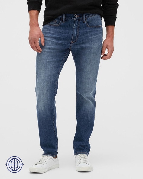 Men Lightly Washed Slim Fit Jeans