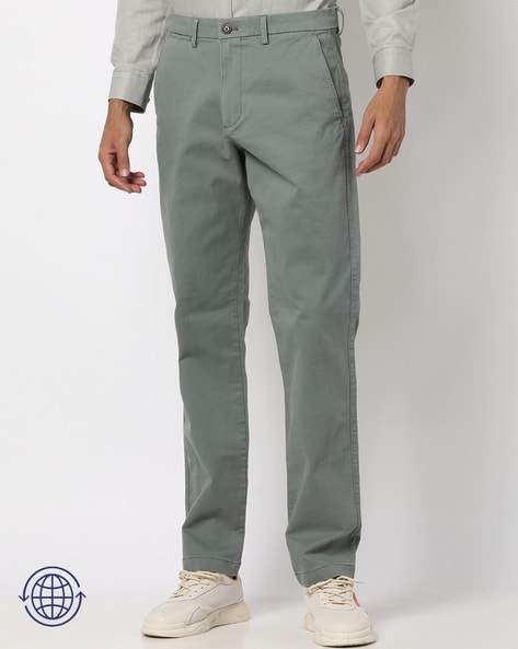 Buy GAP Men Grey Slim Fit Washwell Vintage Wash Khaki Pants With Gapflex -  NNNOW.com