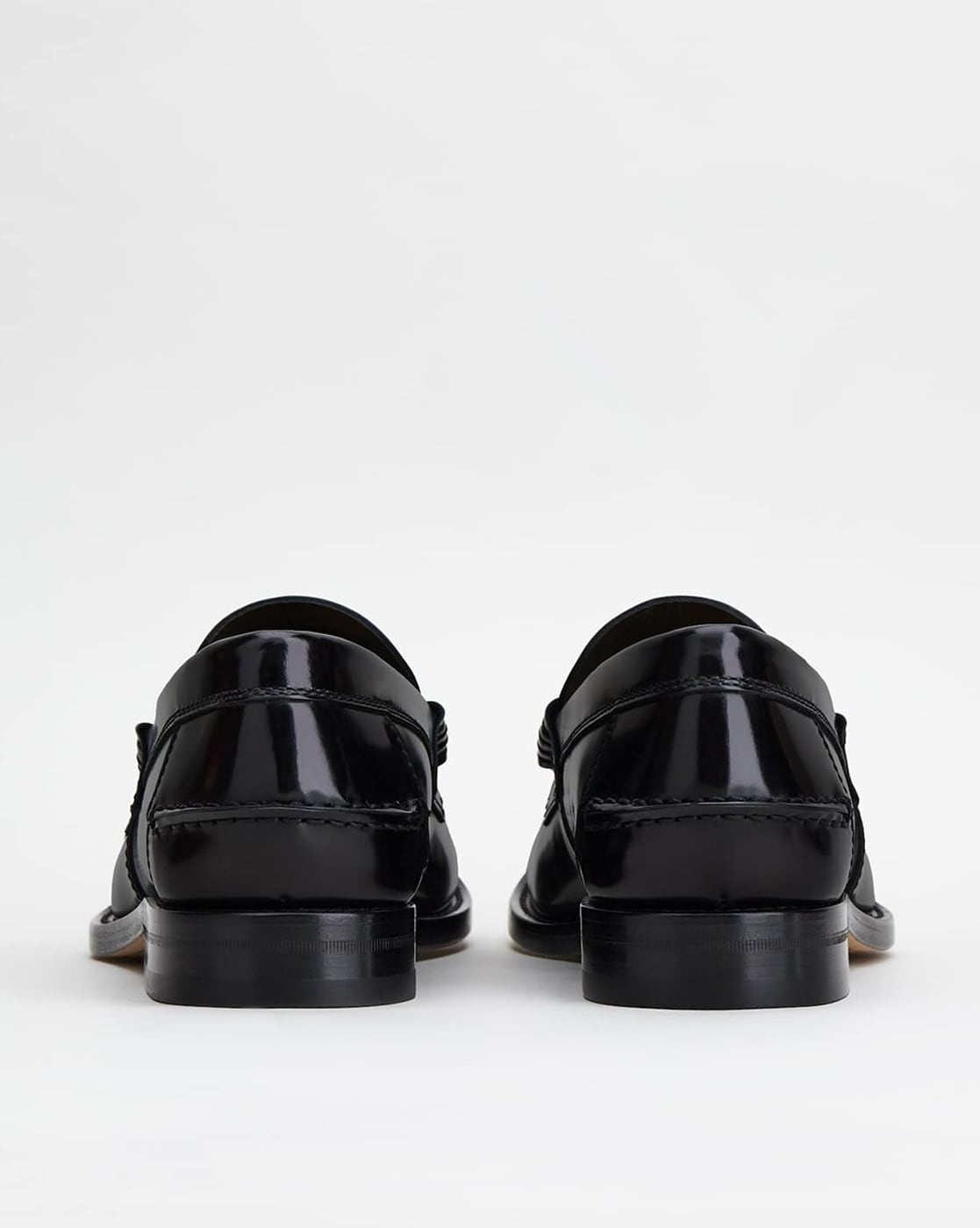 Leather Loafers with Chain Accent