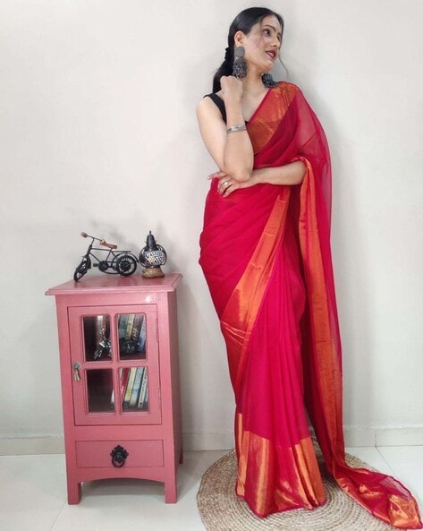 Buy Reeta Fashion Stiched Ready to wear Moss Chiffon Solid Baby Pink Color  Saree, Saree, Stiched Saree, Ready To wearSaree, Printed, Solid Saree