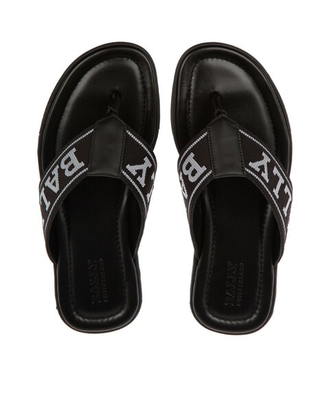 Buy Bally Border Thong Sandals Black Color Men AJIO LUXE