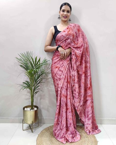 Buy Reeta Fashion Stiched Ready to wear Moss Chiffon Solid Baby Pink Color  Saree, Saree, Stiched Saree, Ready To wearSaree, Printed, Solid Saree