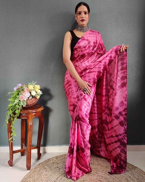 Buy Reeta Fashion Stiched Ready to wear Moss Chiffon Solid Baby Pink Color  Saree, Saree, Stiched Saree, Ready To wearSaree, Printed, Solid Saree