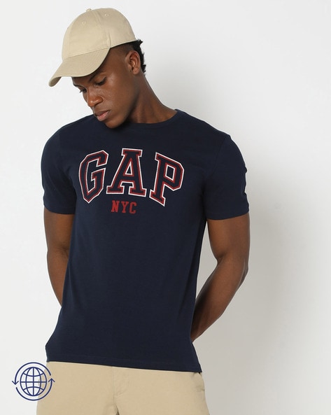Men Logo Print Slim Fit Crew-Neck T-Shirt