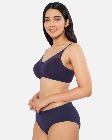 Buy Non-Padded Non-Wired Full Coverage T-Shirt Bra in Navy