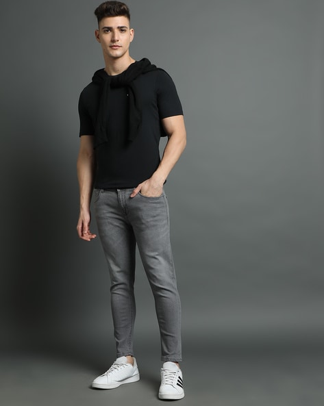 Men Lightly Washed Slim Fit Jeans