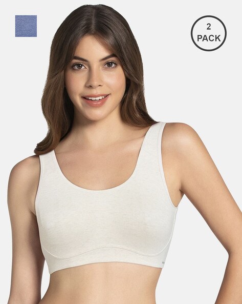 Buy Marks & Spencer Women's Crop Top Non Padded Non Wired Bra(Pack of  2)(Pack of 2)(T337001ABLACK/WHITEM(2454979) at
