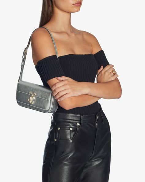 Buy Jimmy Choo Avenue Metallic Mini Shoulder Bag | Silver Color
