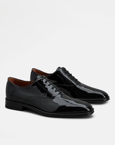 Buy Tod's Lace-Up Derby Shoes in Patent Leather Black Color Men