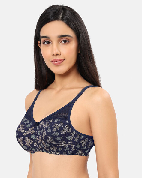 Amante Solid Padded Wired Full Coverage Lace Bra