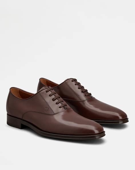 Buy Tod's Lace-Up Leather Derby Shoes Brown Color Men AJIO LUXE