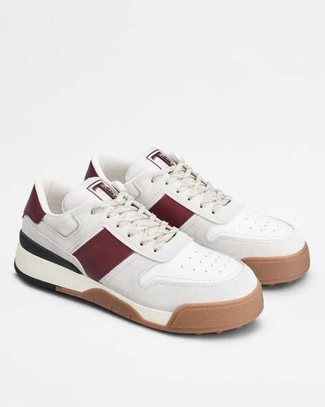 Smooth Leather Lace-Up Sneakers