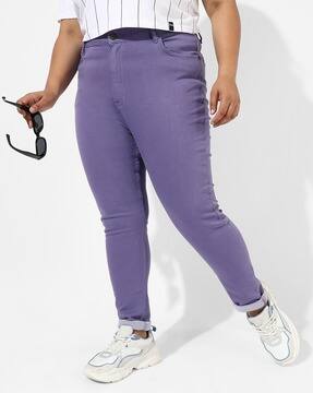 Buy Purple Jeans Jeggings for Women by Instafab Plus Online