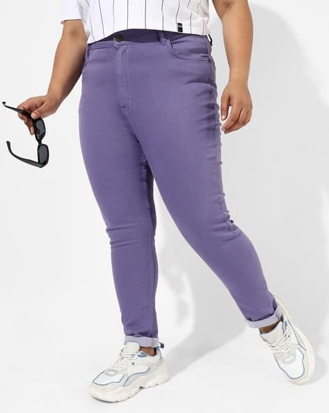 Buy Purple Jeans Jeggings for Women by Instafab Plus Online