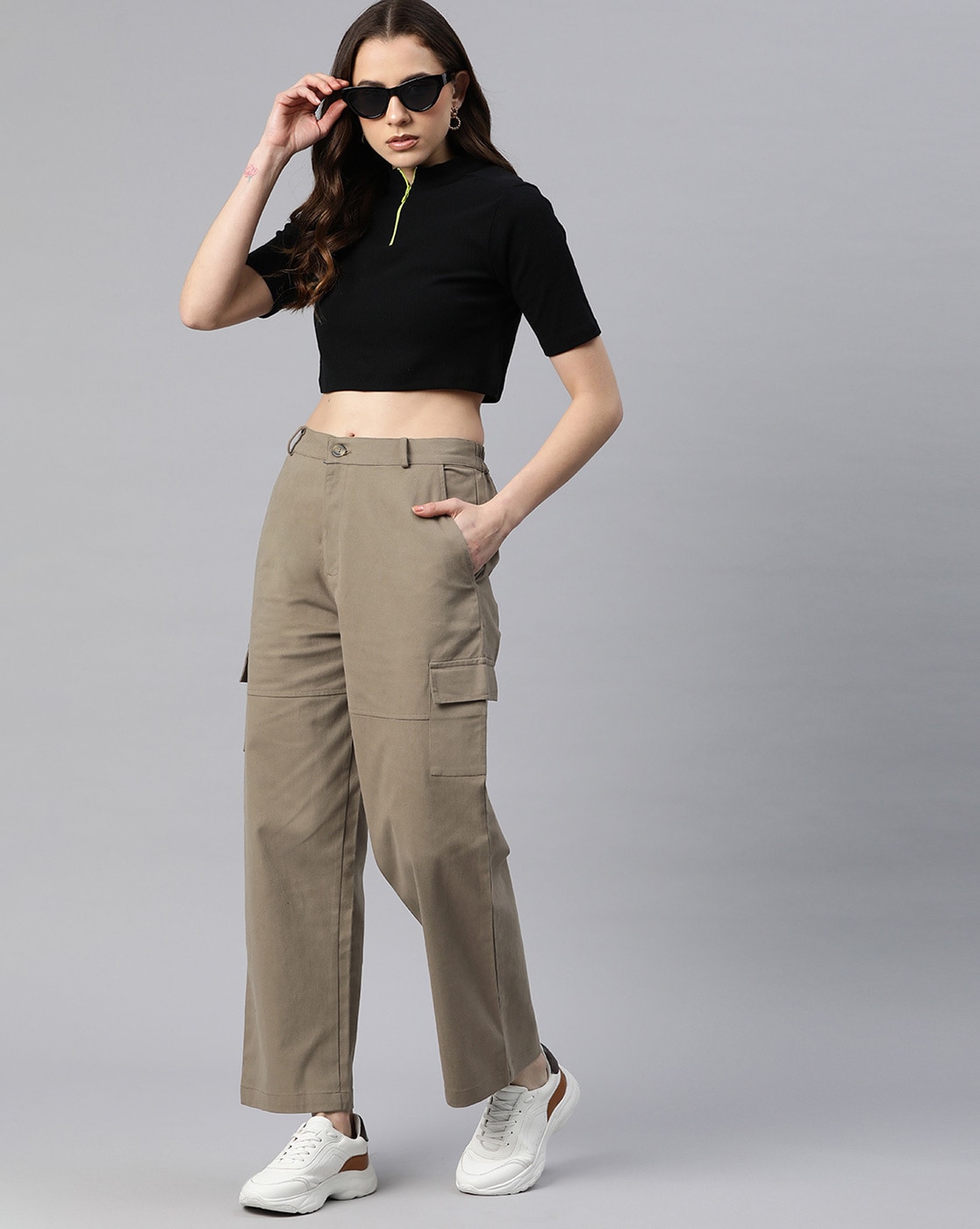 Buy Popnetic Women Taupe Self Design Top - Tops for Women 4284107 | Myntra