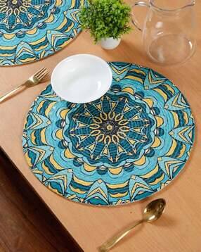 Set of 2 Floral Print Cotton Table Placemats-image-33