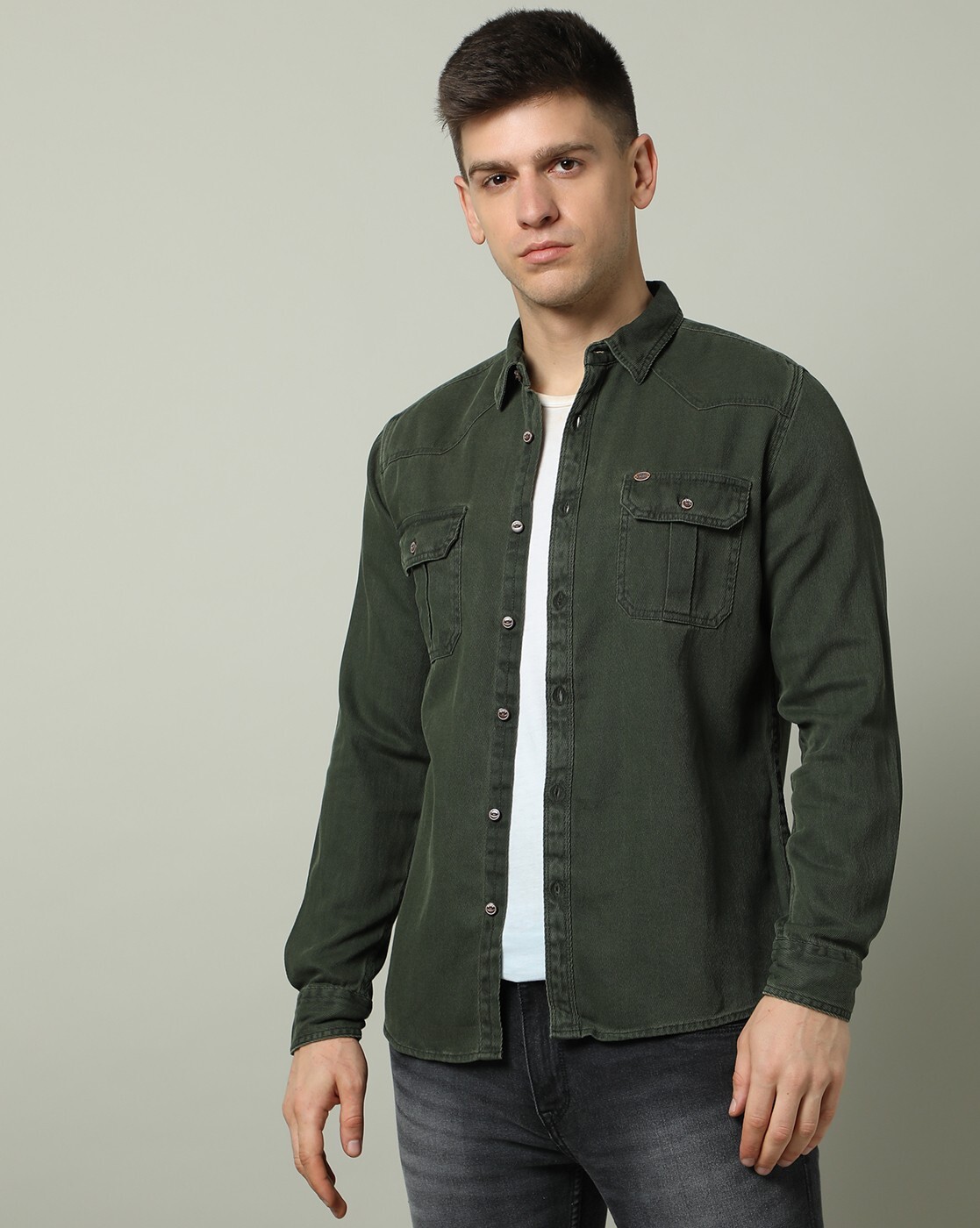 Buy Olive Green Shirts for Men by Pepe Jeans Online Ajio