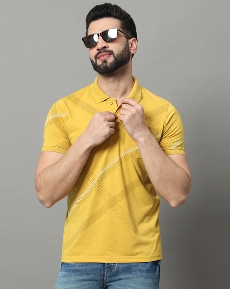 Men Striped Regular Fit Polo T-Shirt
