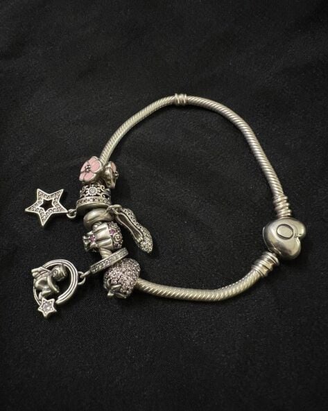 8 Pandora Style Charm Bracelet With Lock Closure - Etsy
