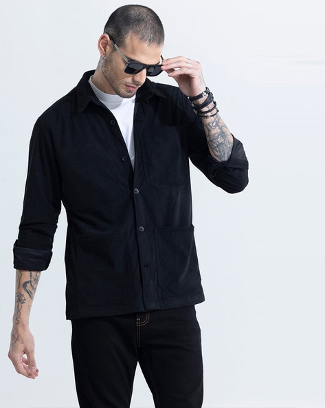 Harris Tweed Wool CPO Shirt Jacket in Blackwatch Plaid – RIVAY