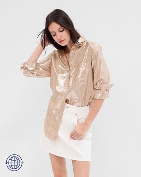 Buy Silver Shirts for Women by GAP Online Ajio