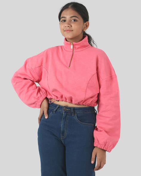 Full-Sleeve Crop Sweatshirt