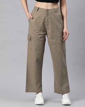 Ladies Straight Leg Trouser Elasticated Casual Formal Work Pants SIZE 16-20  401