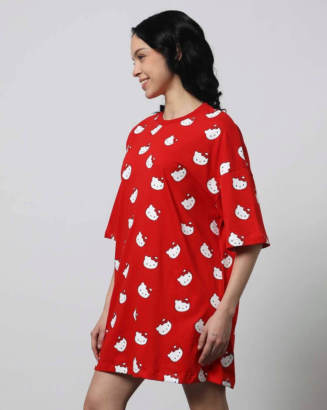 Women Hello Kitty Print Sleep Dress
