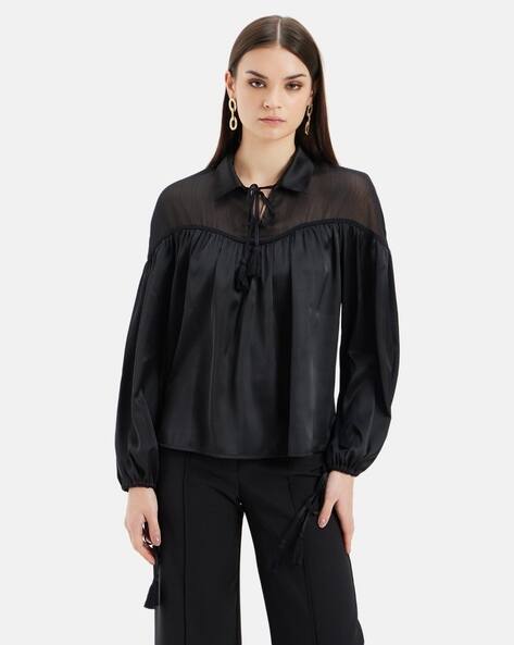 Kazo Women Relaxed Fit Top with Tie-Up