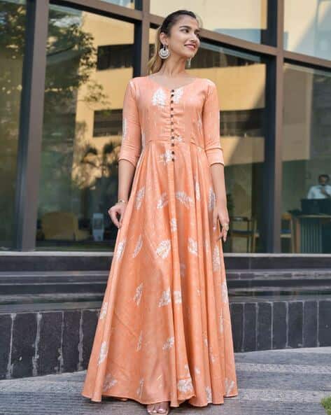 Sleeve womens top peach dress