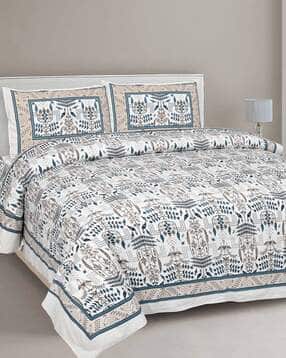 jaipur fabric 240 TC Cotton Double Bedsheet with 2 Pillow Covers-picture-32