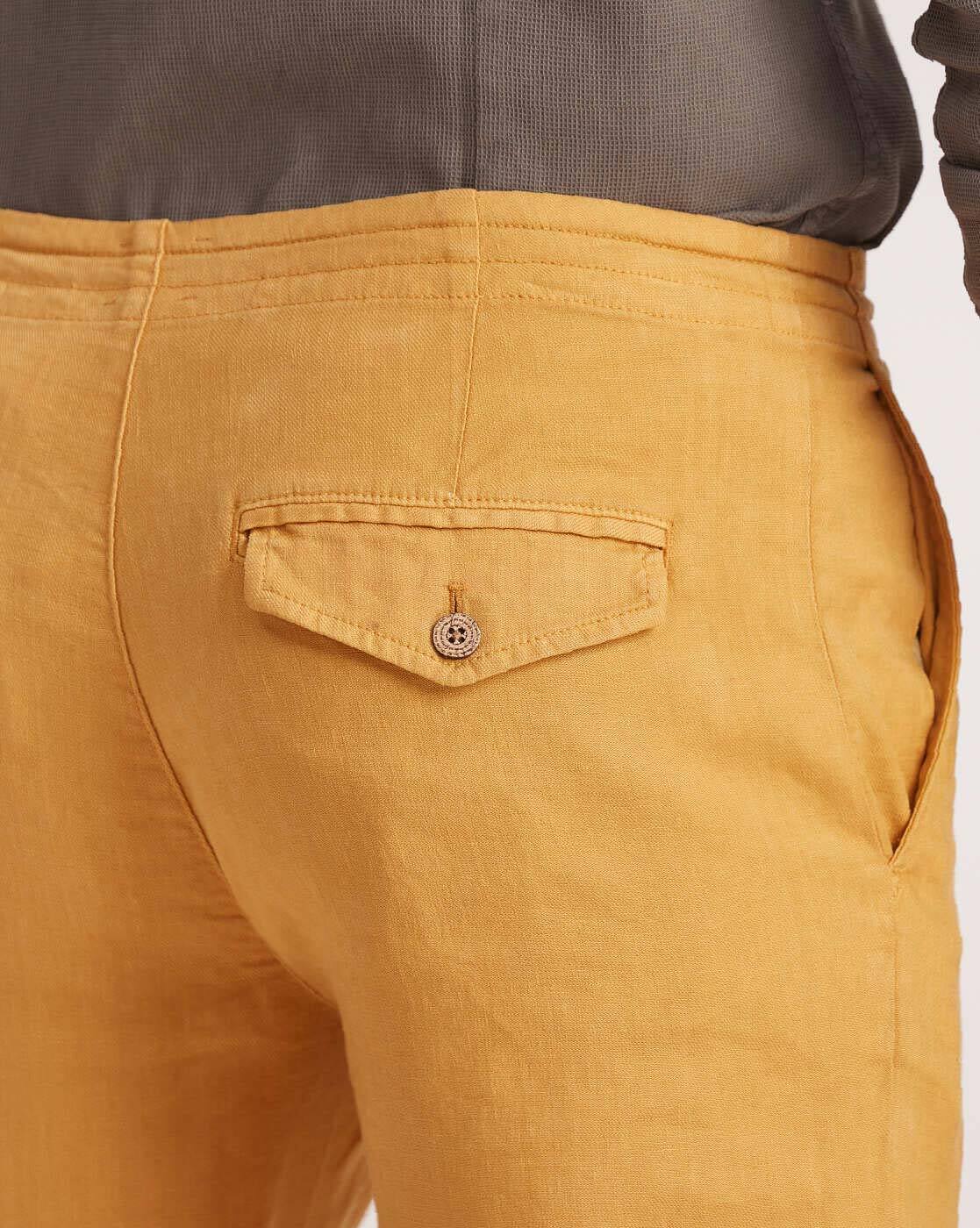 Madesimo Linen Yellow Pants