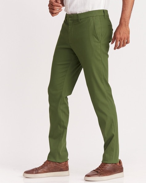 Spiritus Men Cotton Twill La Finish Green Chinos - Selling Fast at  Pantaloons.com