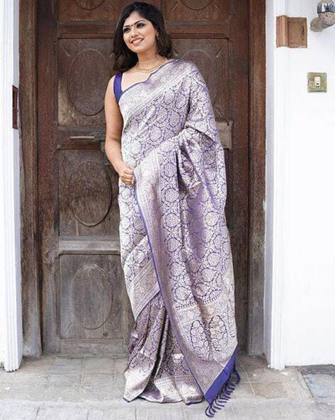 Buy Silver Sarees for Women by KALISTA Online | Ajio.com