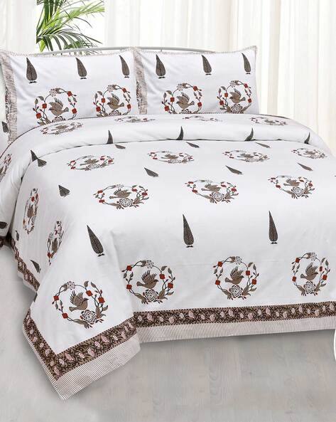 Jaipur Fabric Bedsheet with 2 Pillow Covers