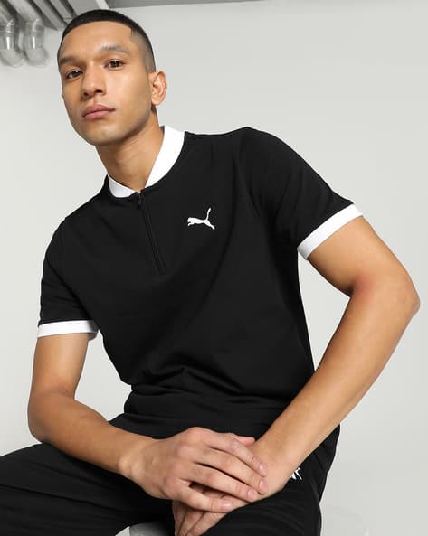 Slim Fit Puma Collar T Shirts Online Buy Black Tshirts For Men By PUMA  Online