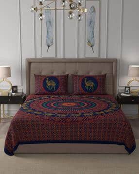 Jaipuri Cotton Double Bedsheet with 2 Pillow Covers