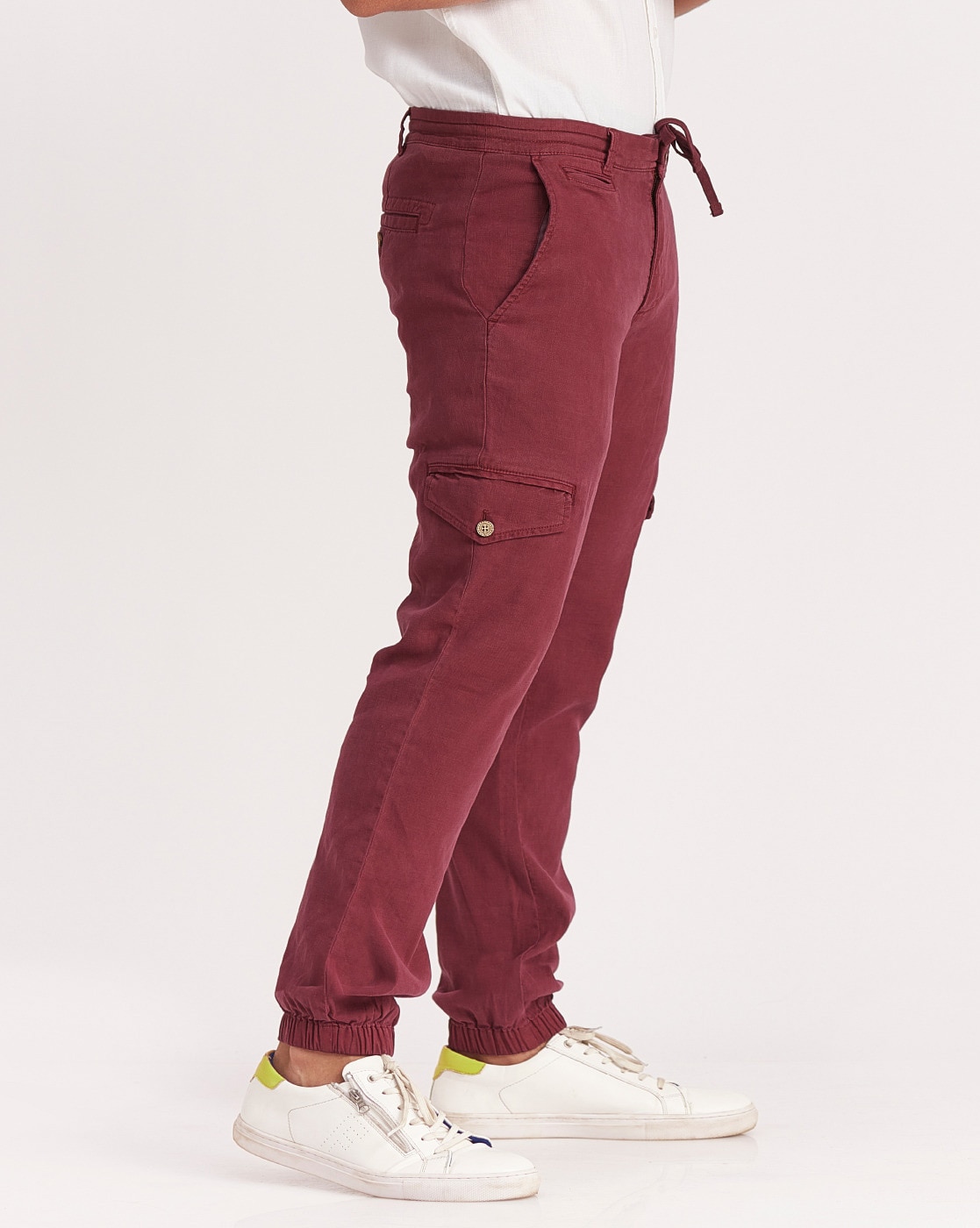 Buy Maniac Mens Solid Oversized Oversized Cotton Cargo Pant Maroon at  Amazon.in