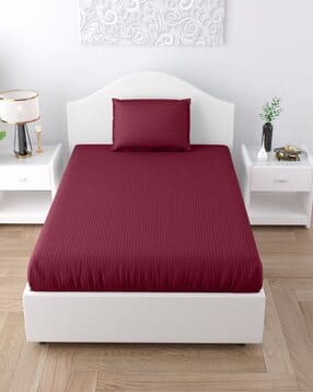 jaipur fabric Striped Single Bedsheet with 1 Pillow Cover-picture-11