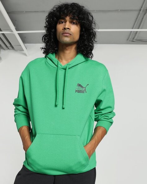 Super Regular Fit Cotton Hoodie with Logo Pint