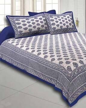 jaipur fabric Paisley Print Double Bedsheet with Pillow Covers-picture-21