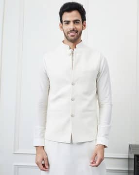 see designs Men Slim Fit Sequins Embroidered Nehru Jacket-picture-18