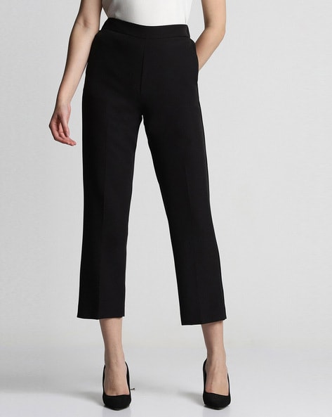 Buy Women Black Regular Fit Solid Casual Track Pants Online - 610131 | Allen  Solly