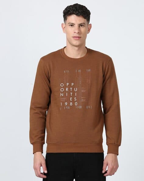 Men Typographic Print Regular Fit Sweatshirt