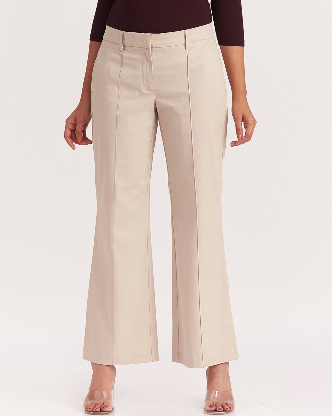 Women crinkle linen shirt and pants set wholesale Cream color - wholesale  clothing