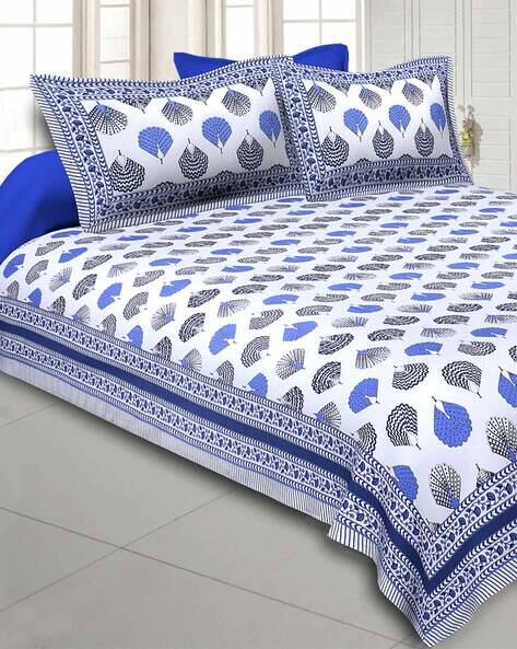 Jaipur Fabric Cotton King Size Bedsheet with 2 Pillow Covers