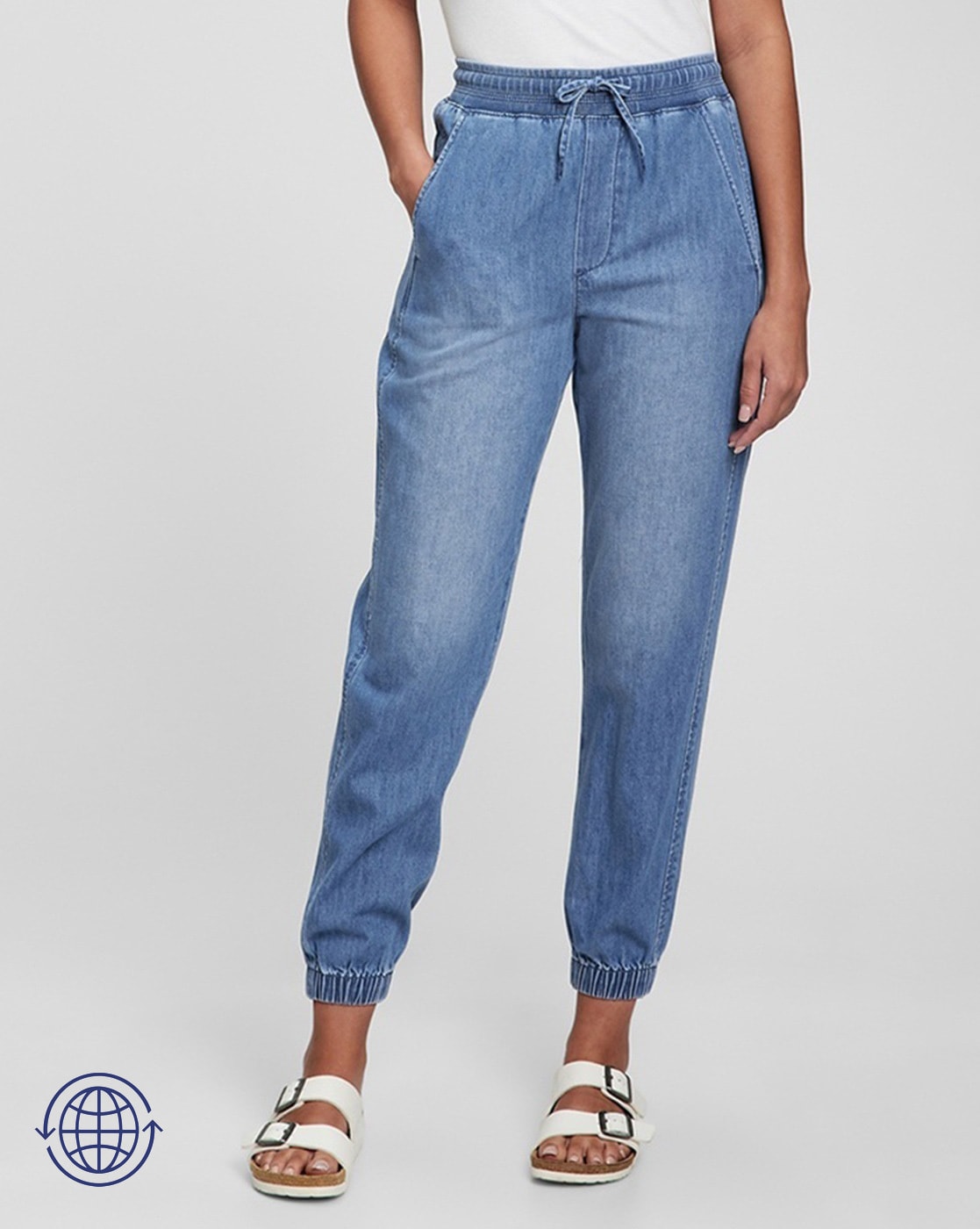 Buy Miss Chase Women Blue Regular Fit Solid Denim Joggers - Jeans for Women  7414913 | Myntra