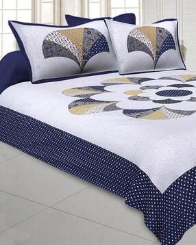 jaipur fabric 240 TC Floral Print Double Bedsheet with Pillow Covers-picture-28