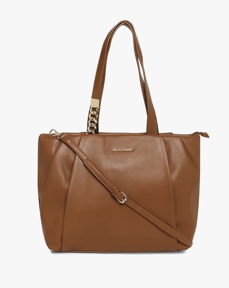 Women Ruched Tote Bag with Detachable Strap